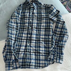 J. Crew Navy and Cream Checkered Men's Shirt